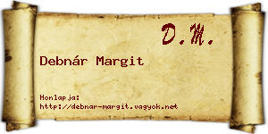 Debnár Margit névjegykártya